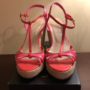 Coral T-Strap Wedge